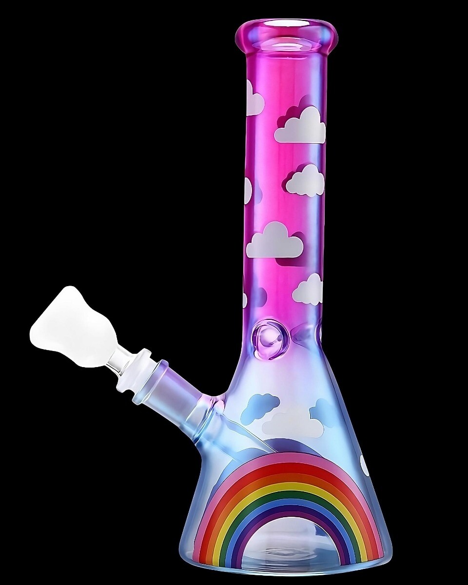 CUTE Bong 10&Prime; Beaker Bong Glass Water Pipe Hookah PINK Bongs Girly Bong *USA*