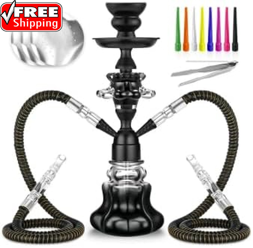 Hookah Set with Everything 14 » Shisha Hookah Complete Set – Glass Flower Vase,