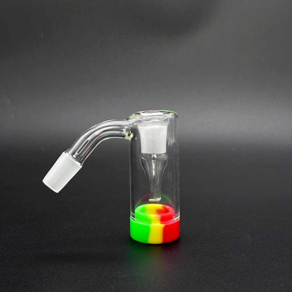 MINI 14mm 45° Glass Ash Catcher Silicone Container for Bong Hookah Water Pipe