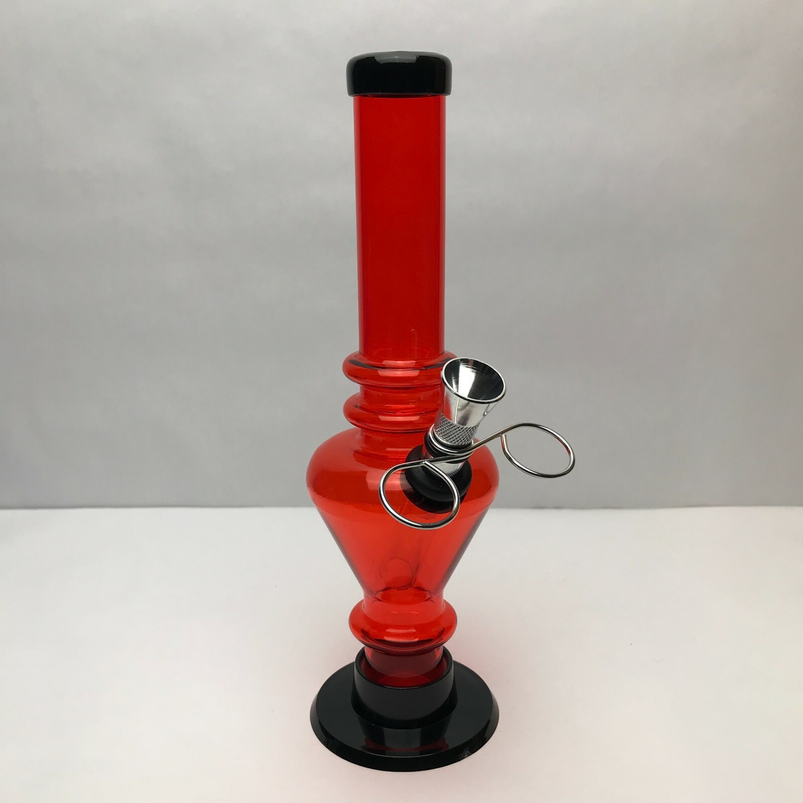 Acrylic 8&Prime; Inch Red Cone Design With Metal Slider Bowl HOOKAH WATER PIPE BONG