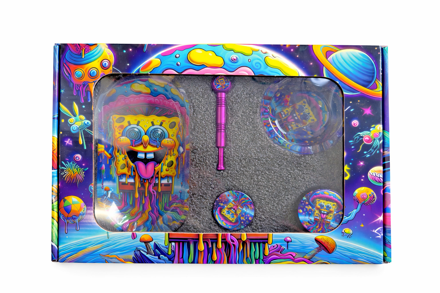 SPONGE BOB – ALL-IN-ONE GIFT SET WITH ROLLING TRAY & ACCESSORIES