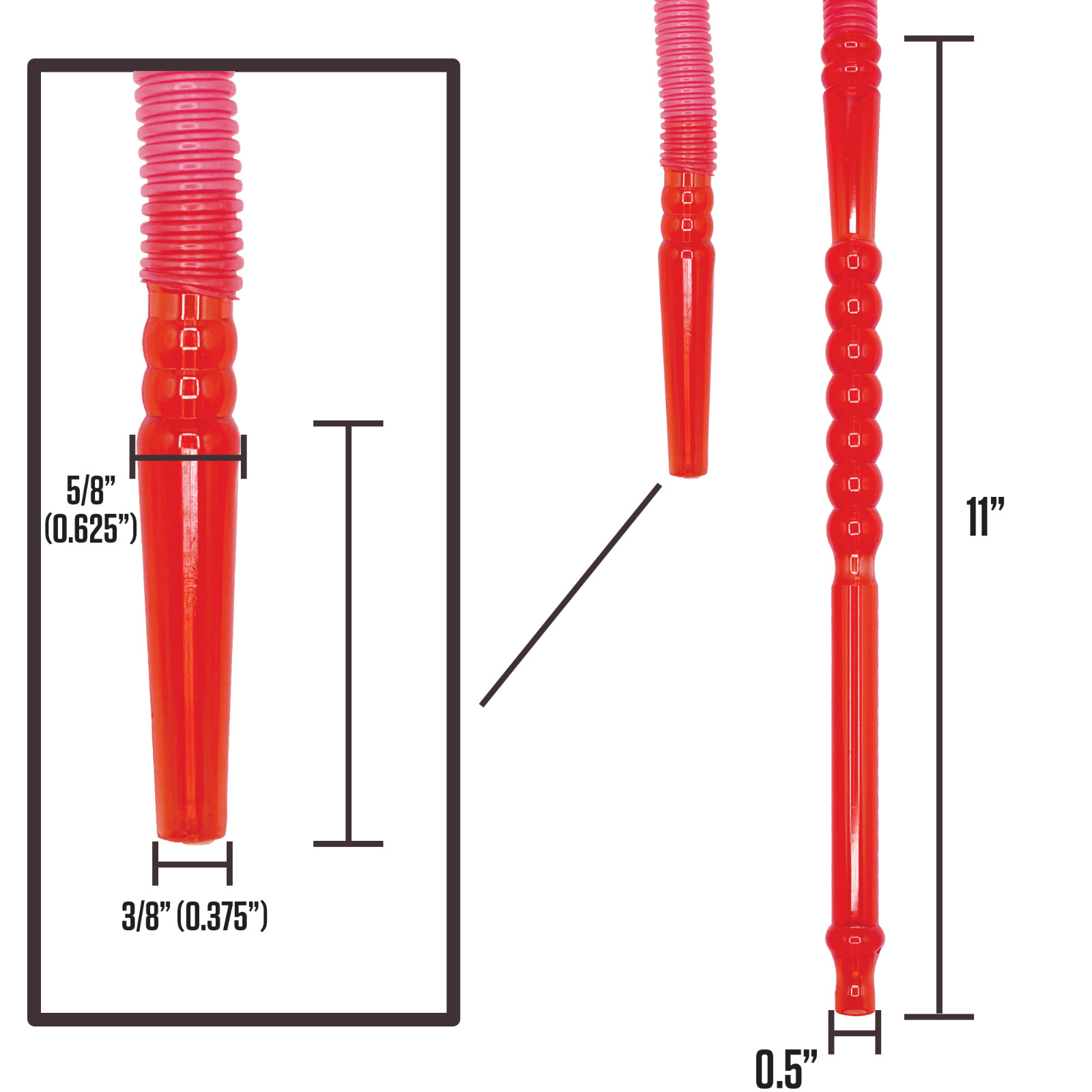 Disposable Hookah Hose by B.Y.O. Hookahs, Mixed Colors Shisha Hooka, 12 PCS 72&Prime;