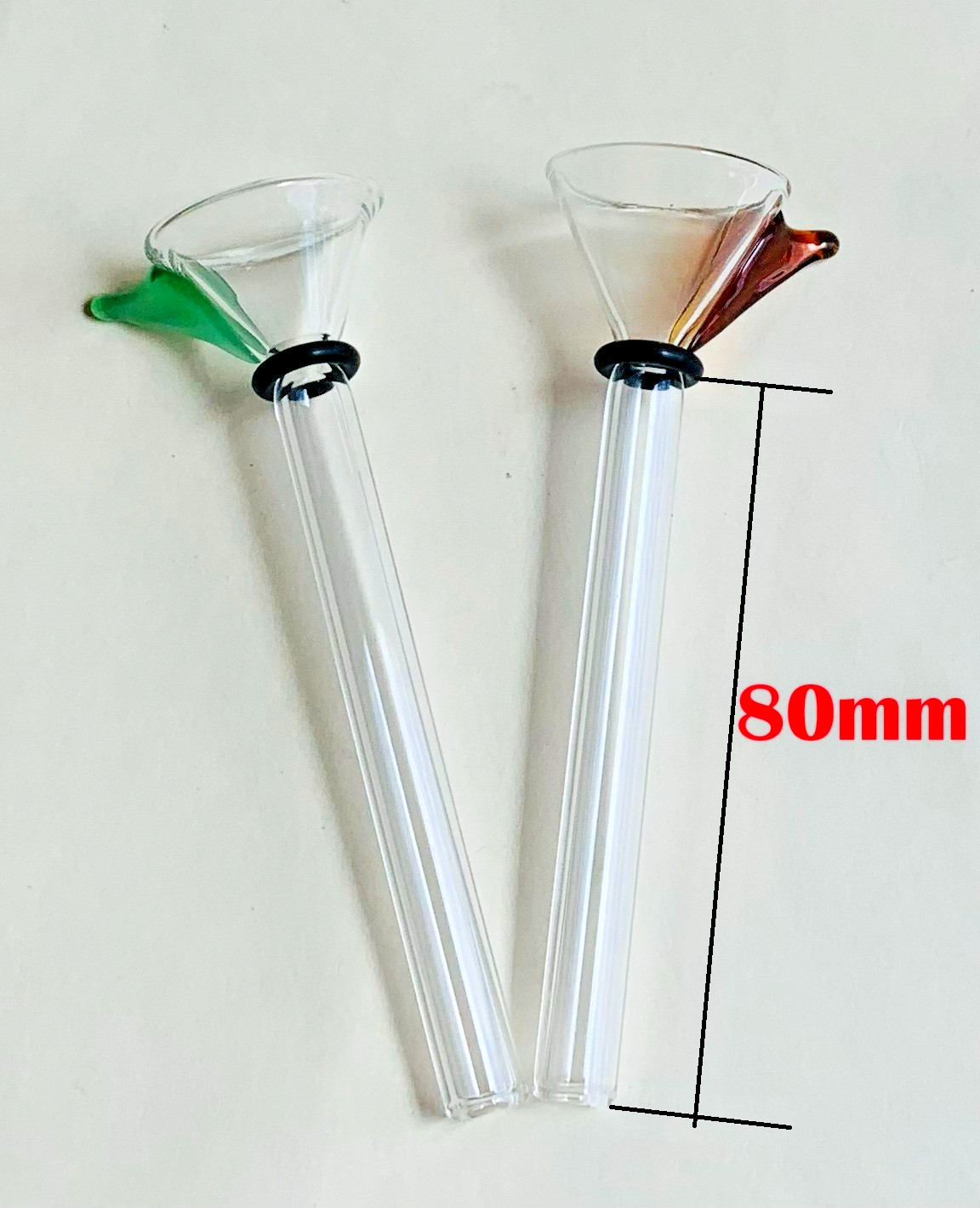 2 Pcs 80mm Glass Water Pipe Bowl Slider, Glass on Glass Standard Replacement