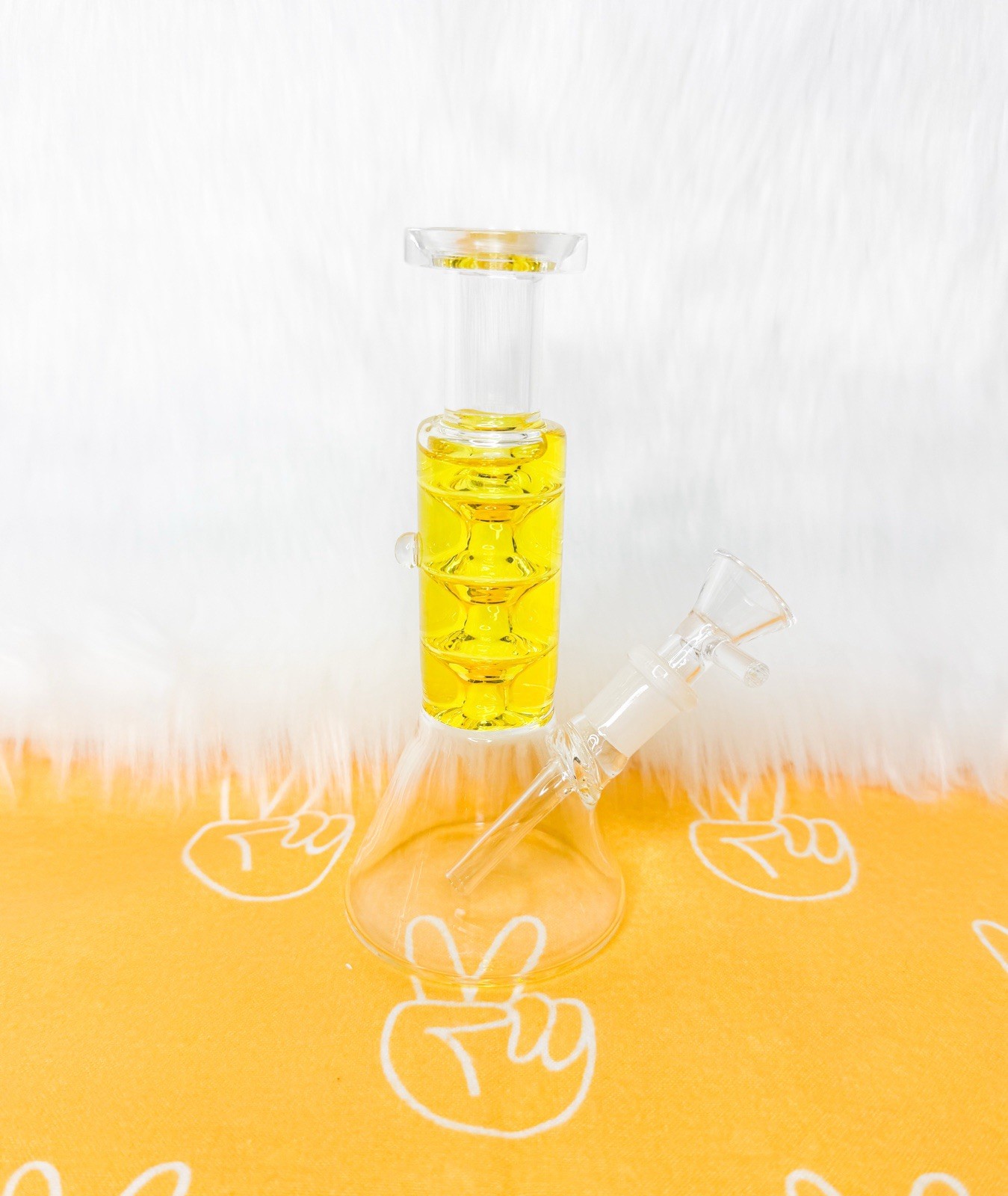 Mini Yellow Glycerin Water Pipe Bong Girly Cute Unique USA 6 Inch Freezable