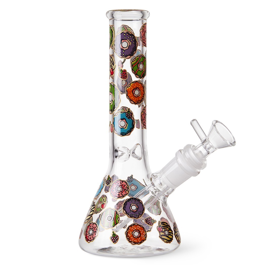 7.8&Prime; Donut Fluorescent Glass Bong Glass Water Pipe Smoking Tobacco Beaker 14MM