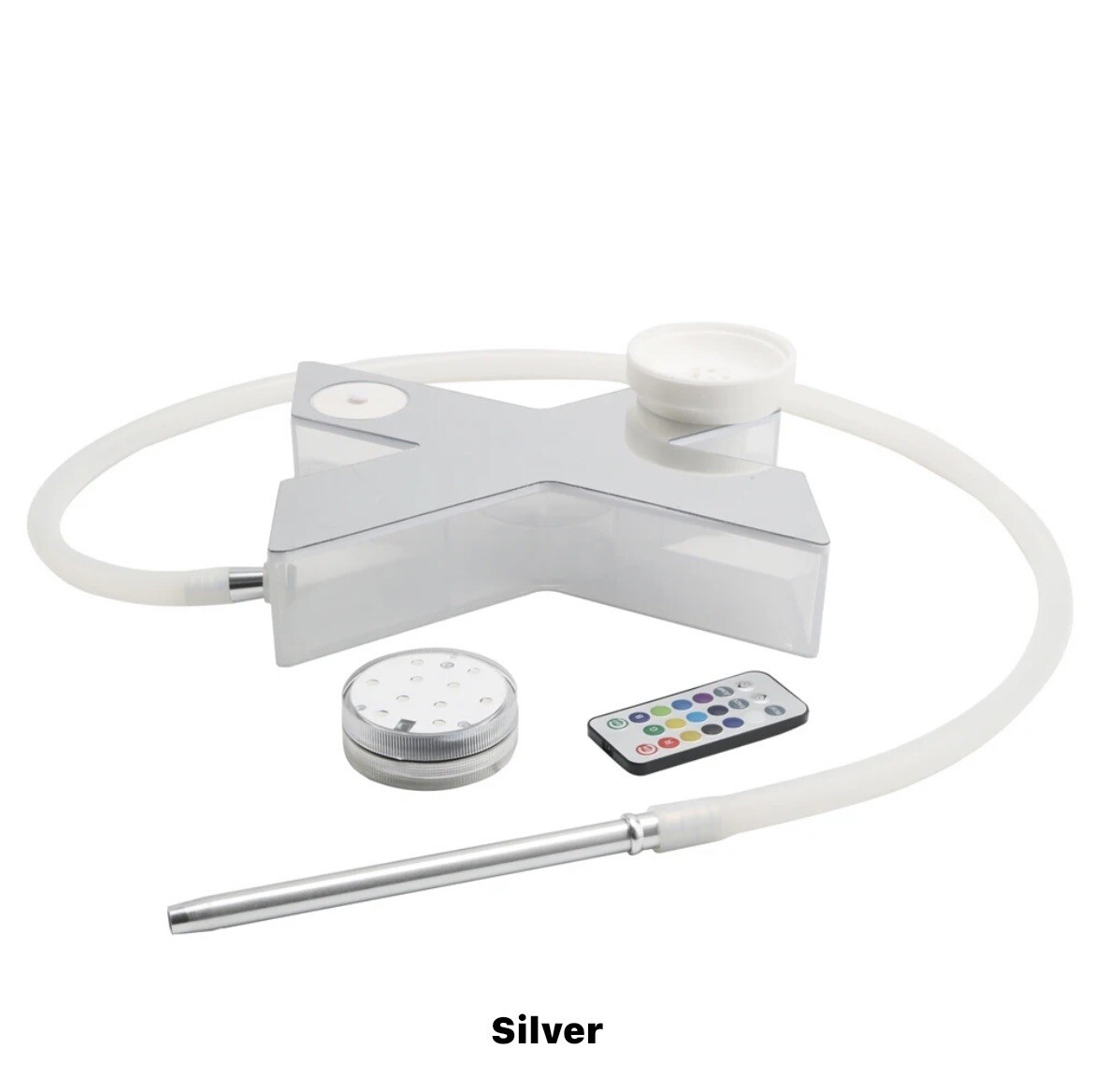 X Shape 1 Hose LED Hookah Complete Set, Coals Included