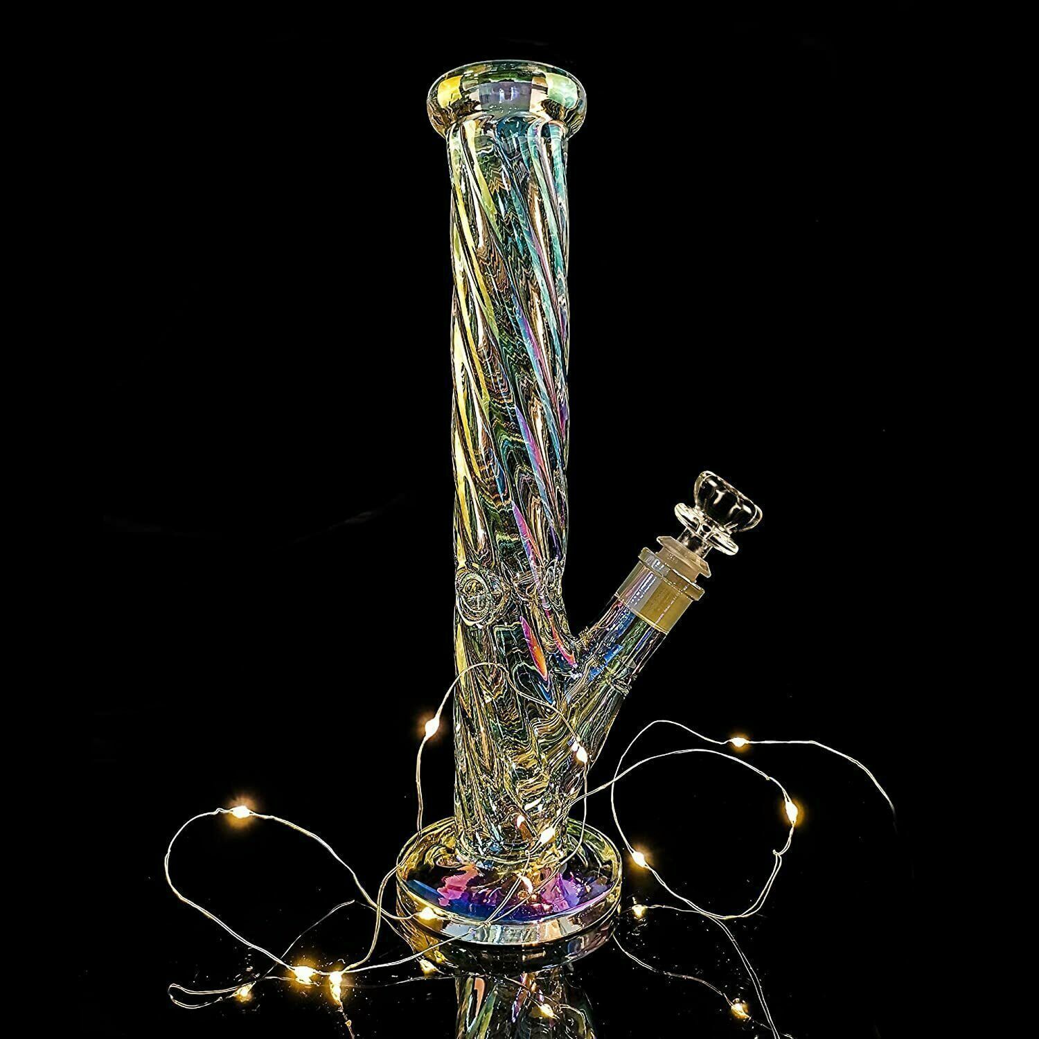 11&Prime; Glass Bong Water Pipe Thick Percolator Bong Smoking Hookah Bowl Colorful
