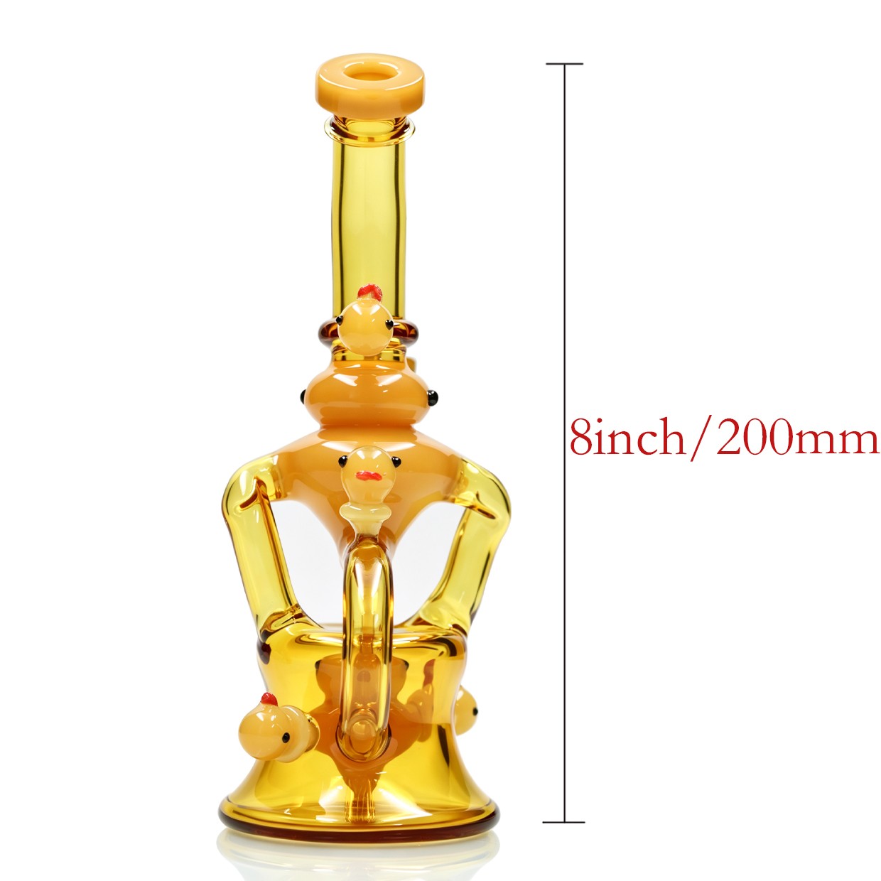 8in Hookah Recycler Glass Bong Water pipes Tobacco Smoking W/ 14mm glass bowl