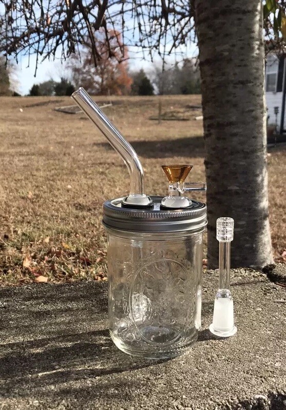 Matrix Downstem Mason Jar Water Pipe 16oz 14mm Bowl Bong Bubbler Mouthpiece
