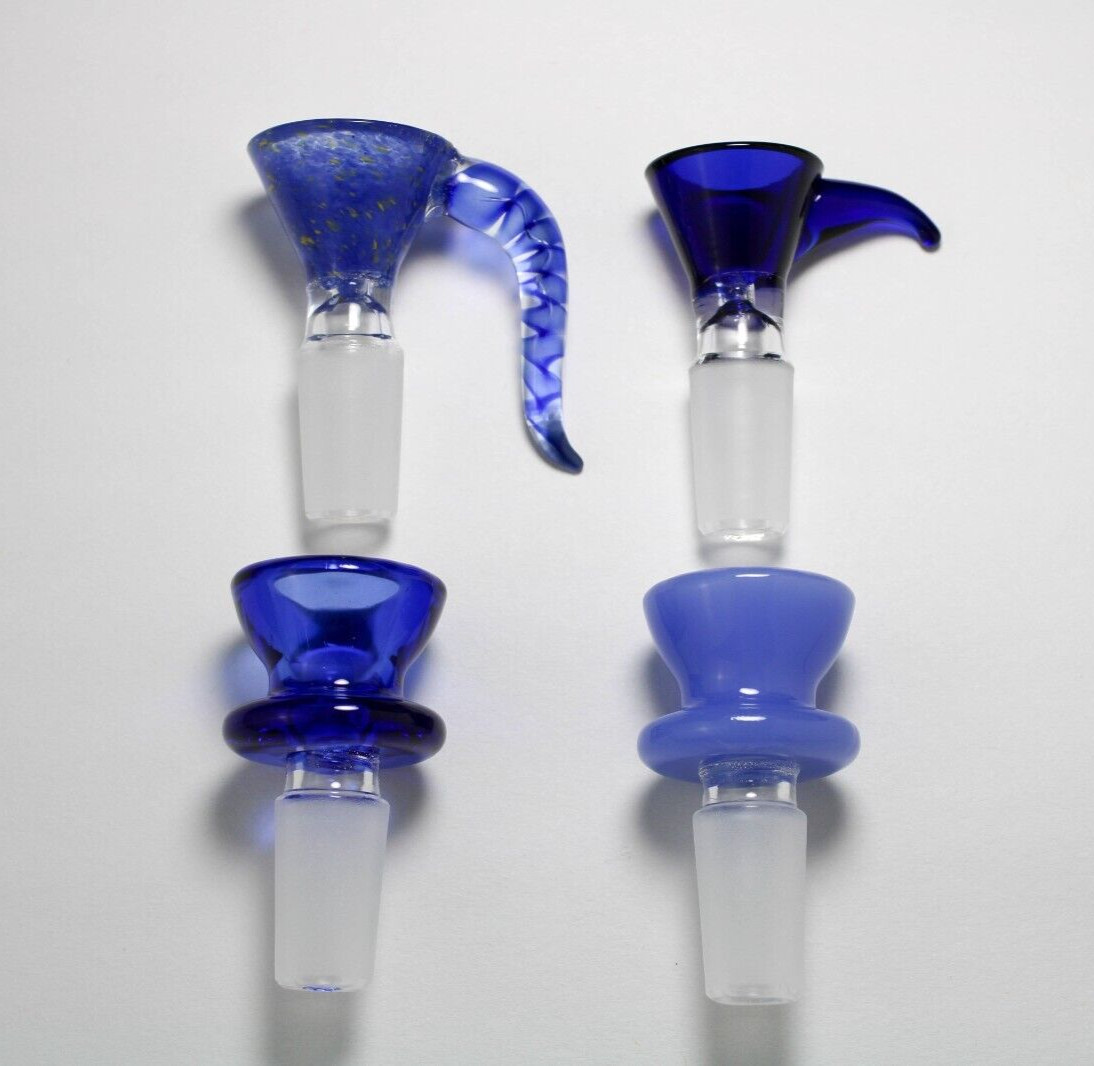 4x Unique Blue 14mm Bowl Piece Set Cute Pink Bowls