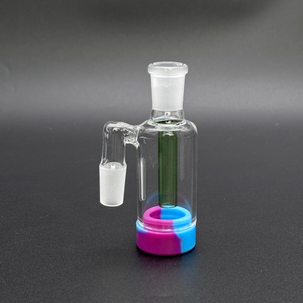 14mm 90 Degree Glass Ash Catcher Silicone Reclaim Container for Water Pipe Bong