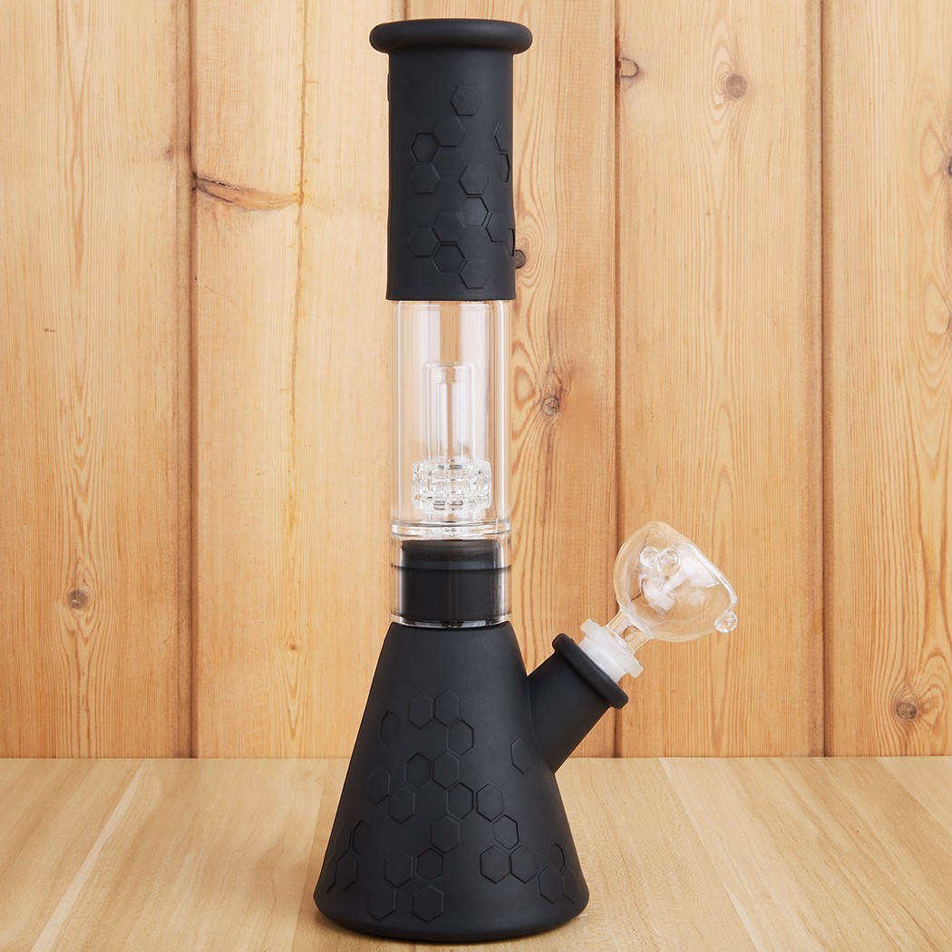12&Prime; Heavy Duty Glass Bong Silicone Water Pipe Smoking Tobacco Beaker 14MM Bowl