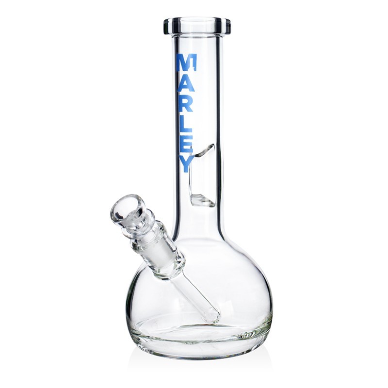 8.5&Prime; Marley – Classic Bubble Base Beaker Bong – Glass Water Pipe Bubbler (Blue)