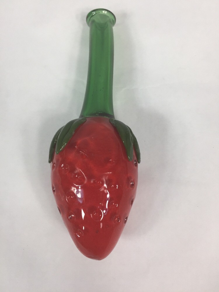 NEW USA TOBACCO SMOKING BLOWN GLASS STRAWBERRY RED GREEN SPOON SB1678 HOOKAH