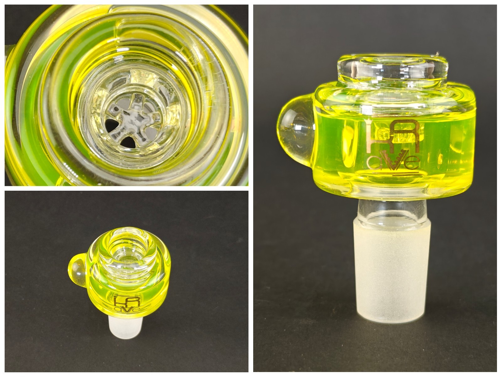 18mm Krave Freezable Glycerin Bowl built-in honeycomb filter Male Slime Yellow