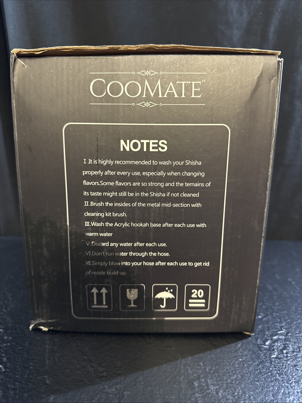 Coomate Acrylic Hookah Complete Set LED Lights Water Pipe Shisha Smoking Kit