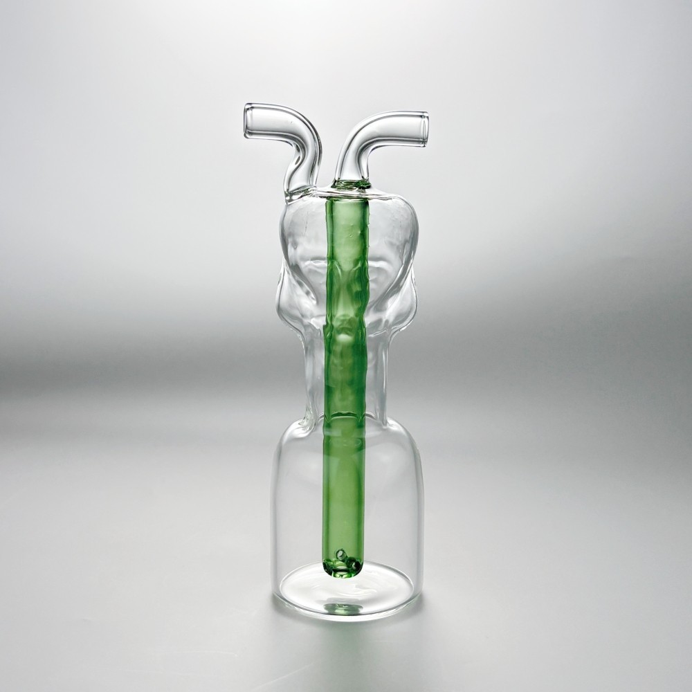 4.5&Prime; Portable Glass Bong Skull Perc Hookah Water Pipe Smoking Shisha Bubbler