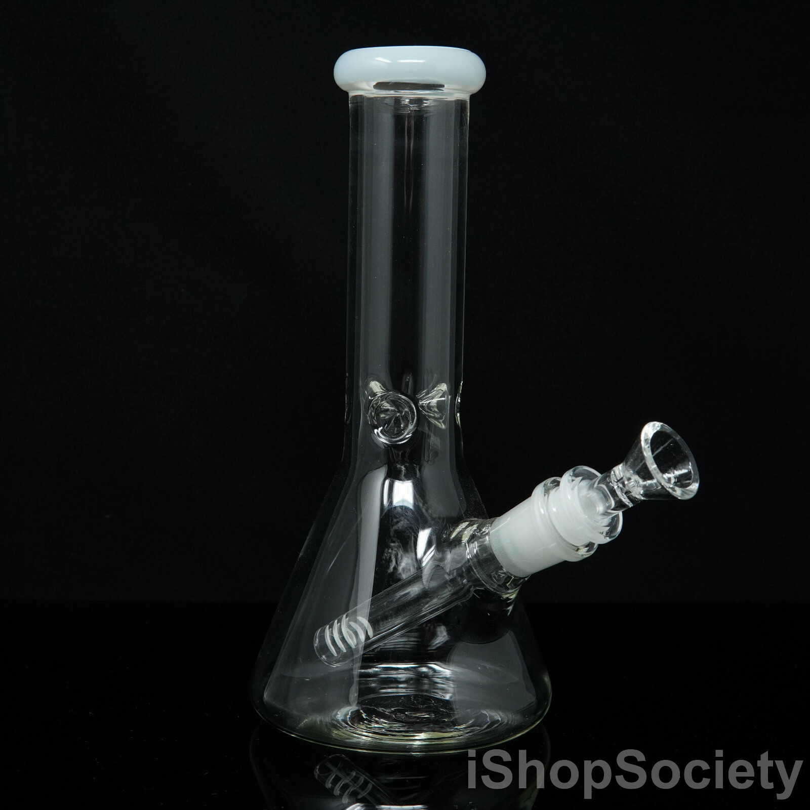 8.5” White Hookah Water Pipe Tobacco Smoking Beaker Pipe w/ Ice Catcher
