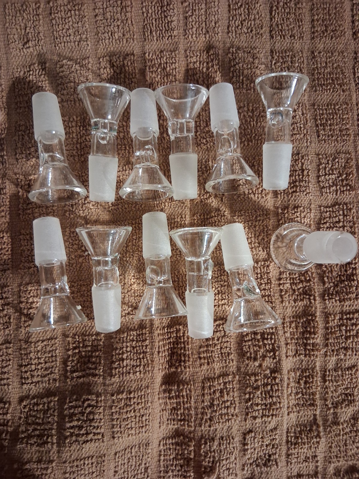 12 PC Missing Handles 14mm Male Glass Downstem Replacement Hookah Water Pipe