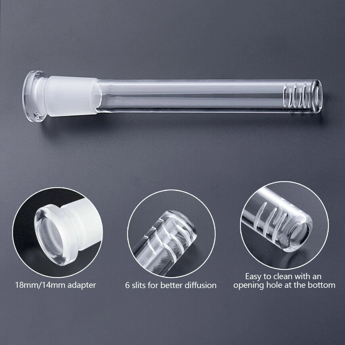 4x 5.5in Glass Downstem fit 14mm Male Bowl for 10 »/12 »13 »/15 » Filter Bong