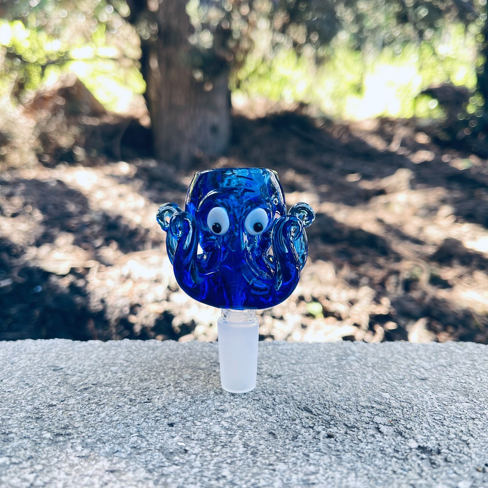 14mm Lovely Blue Thick Glass Octopus Bong Bowl Head Piece Bong Bowl Holder