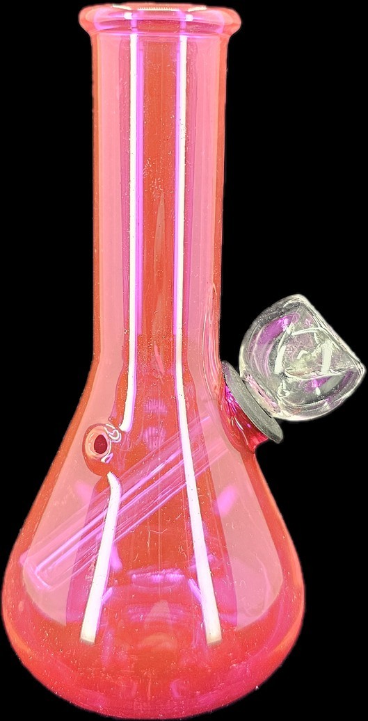 5&Prime; PINK GLASS Tobacco Mini Hookah Water Pipe Bong WITH SCREENS