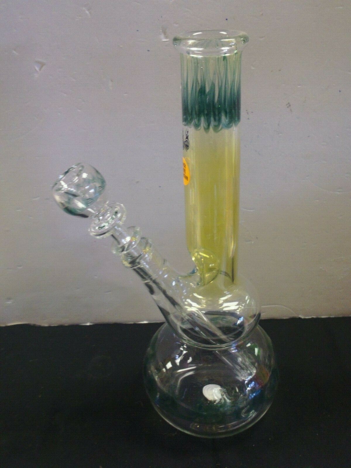 CHAMELEON GLASS BUBBLE BOTTOM WATERPIPE – BLACK LIGHT REACTIVE – GLASS ON GLASS