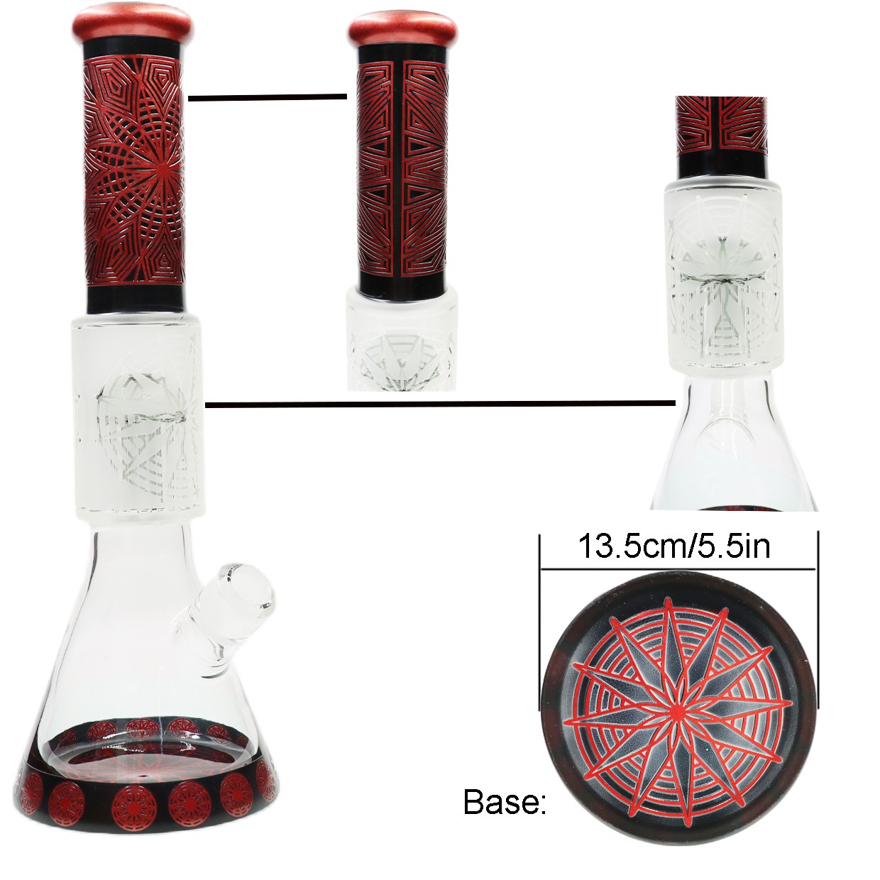 Sandblasted Hookah 16 » Super Heavy Glass Smoking Waterpipe Beaker Bong Downstem