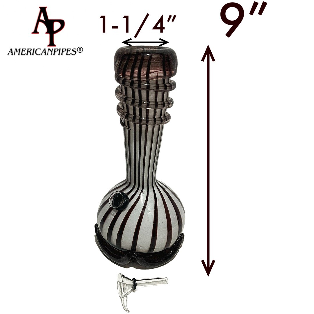 9” Circus Water Pipe/ Heavy Soft glass Pipes By INHALE & AmericanPipes