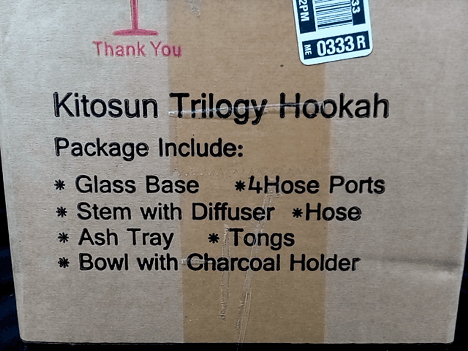 Kitosun Trilogy Hookah Glass Base 4 Hose Ports Diffuser Vulcan HMD Phunnel Bowl