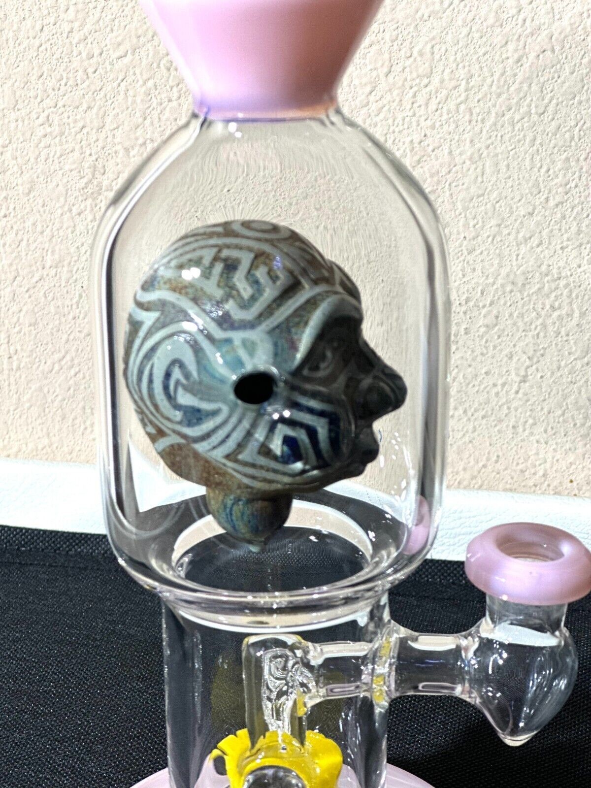 18in Heavy Thick Glass Bong Water Pipe Hookah Bongs with Skull catcher White