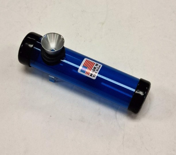 4&Prime; PLASTIC ROUND STEAMROLLER METAL BOWL TOBACCO SMOKE HANDPIPE BLUE 1&Prime;M