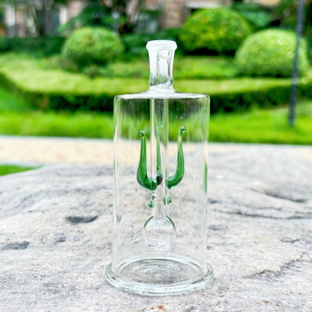 4.7&Prime; Pyrex Glass Bong Smoking Water Pipe Portable Hookah Bubbler W/TOOL BOX
