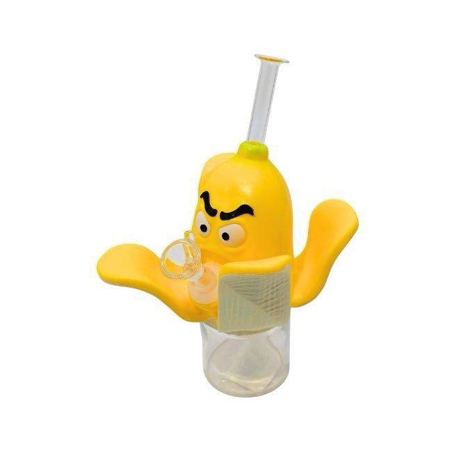8.5 » SILICONE WITH GLASS FANCY WATER PIPE