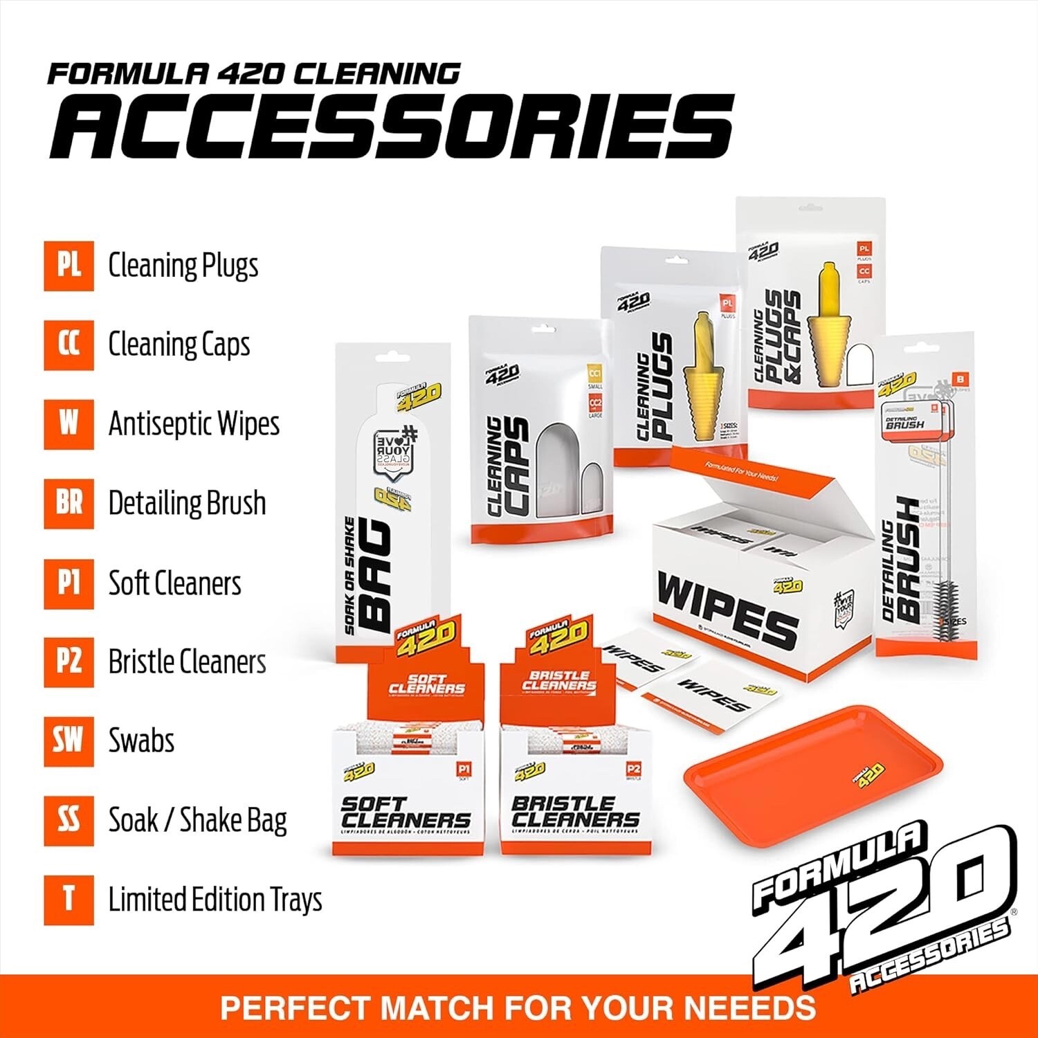 Formula 420 Soft Cleaners P1 Bristle Cleaners Tight Space Glass Pipe 4-bundle