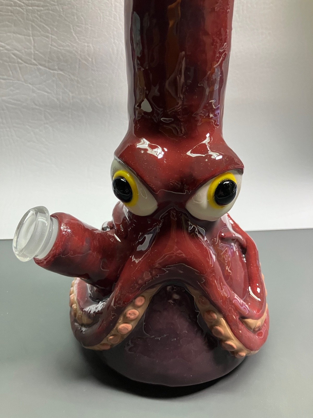 10&Prime; Heavy Glass Octopus Monster Bong Tobacco Water Pipe | Polymer Clay & Resin