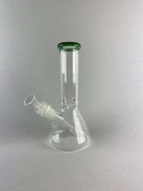 Small 8&Prime; Glass Beaker Bong with Ice Catcher 14mm – Tobacco Water Pipe – Green
