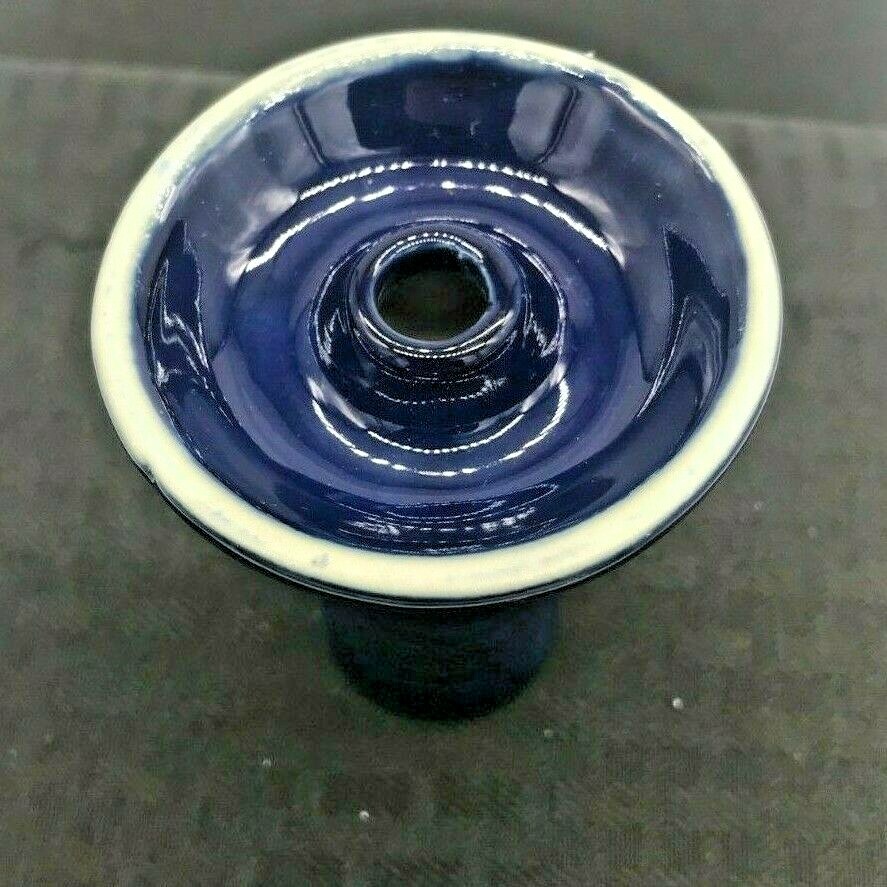 Blue Small Ceramic Phunnel Bowl for Hookah Shiaha Pipe Funnel Narghile Bowl