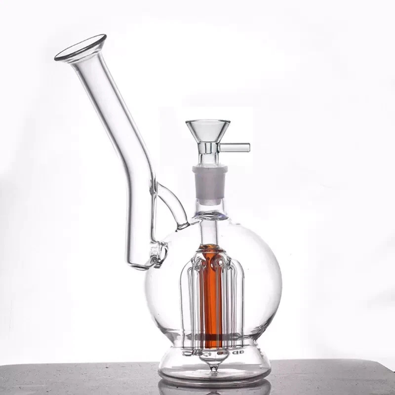 Protable 6.5&Prime; Glass Bong Arm-Tree Perc Ball Smoking Water Pipe Bubbler W/Bowl