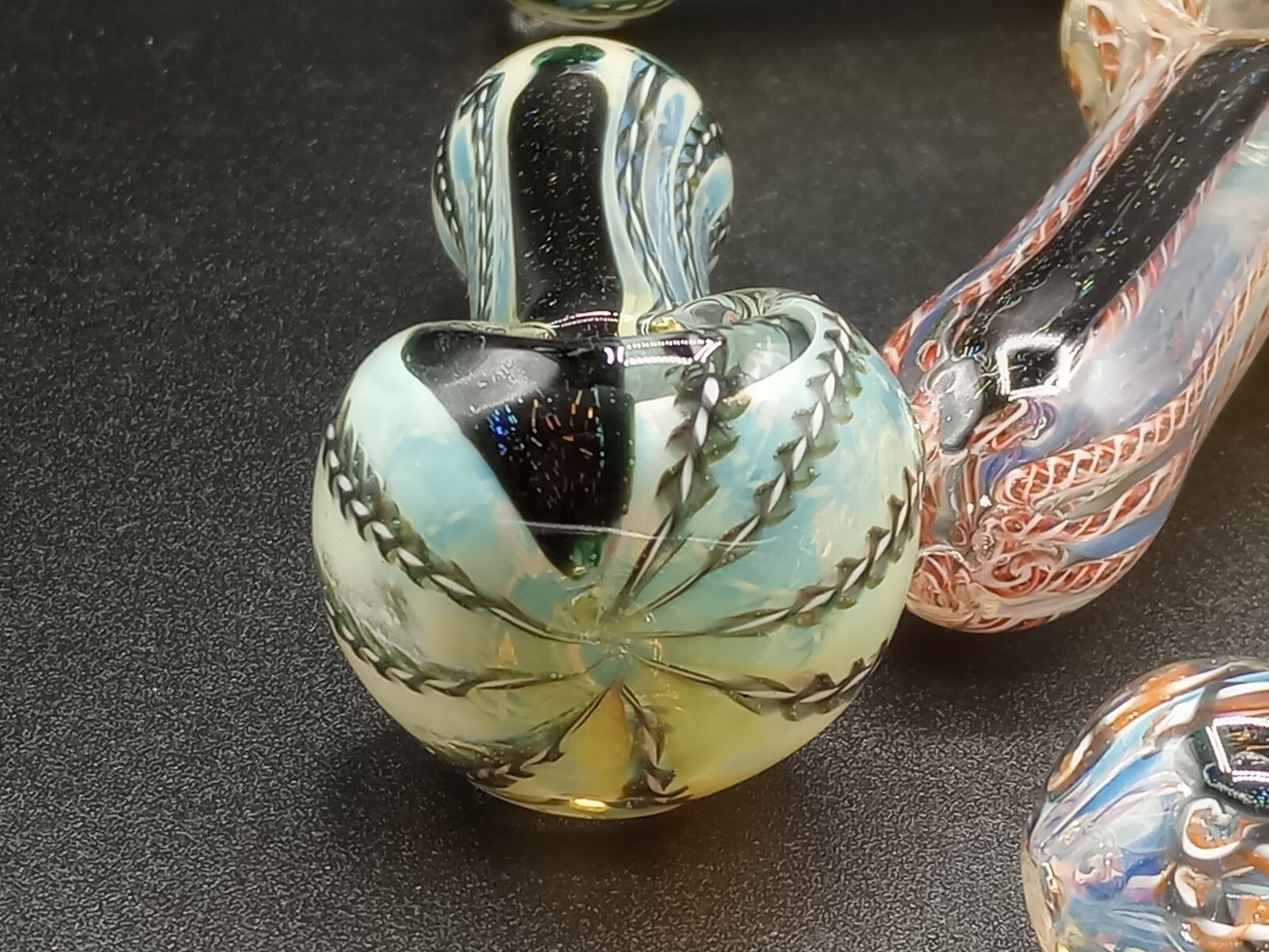 3.5 USA HEAVY BLOWN GLASS HAND PIPE DICHRO TOBACCO SPOON SMOKING PIPE Assorted