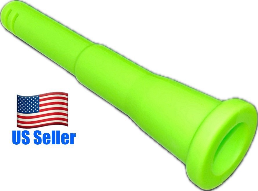 4&Prime; 14mm To 18mm GREEN Silicone Downstem for Hookah Smoking Bong US Free Ship