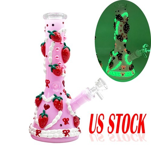 US*/ Hookah 9 inch Heavy Glass Bong Water Pipe Smoking Bong Beaker W/ 14mm Bowl