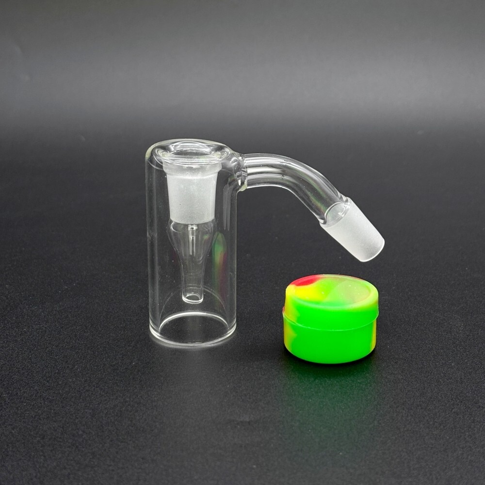 MINI 14mm 45° Glass Ash Catcher Silicone Container for Bong Hookah Water Pipe