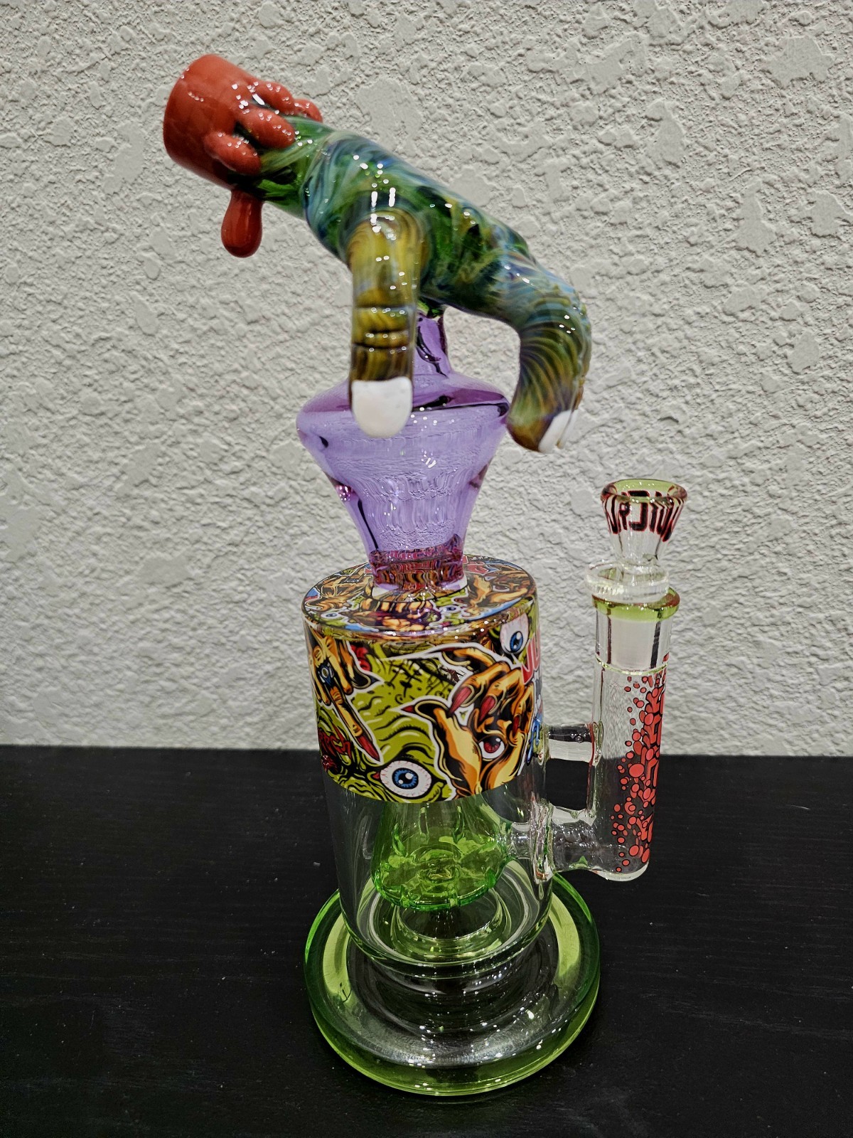 CHEECH GLASS x JUICY J Collab GIVE THE ZOMBIE A HAND LIMITED WATER PIPE/BONG/RIG