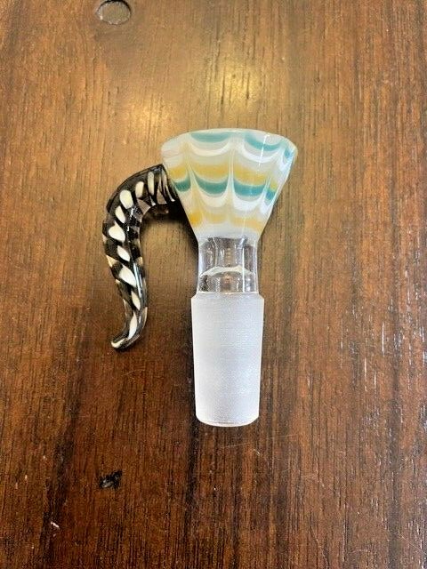 14mm Premium Glass Hookah Bowl Zebra Horn Twist Desert Tye Dye