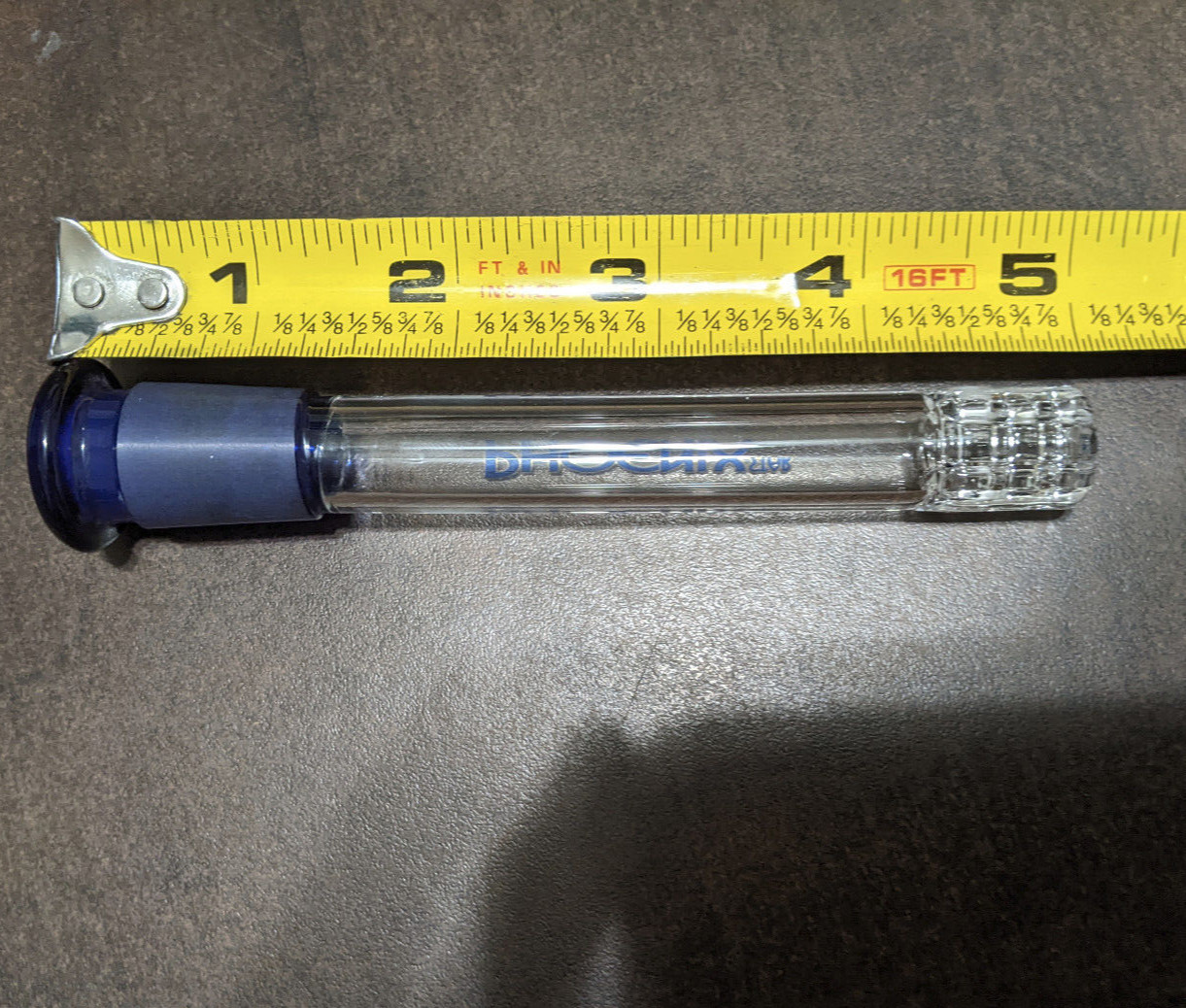 4&Prime; Inch 18mm/14mm Downstem Glass Slide Blue MATRIX Perc Diffuser