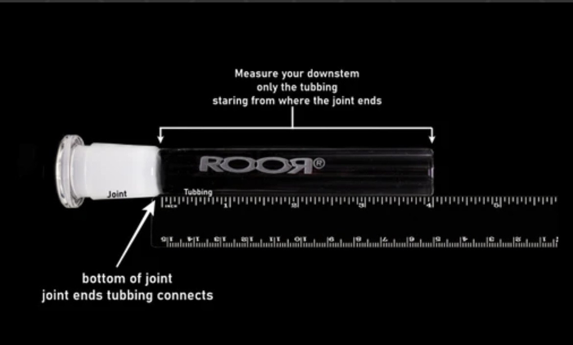 ROOR® 3.5” Black 13-Hole Diffused Downstem White Decal Straight 18.8mm – 18.8mm