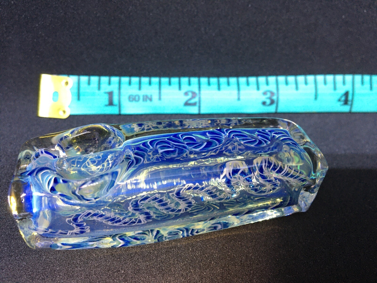 XC23B MINI BLOCK USA SQUARE BODY TOBACCO TUBE SMOKING HAND PIPE BLOWN GLASS 2.5”