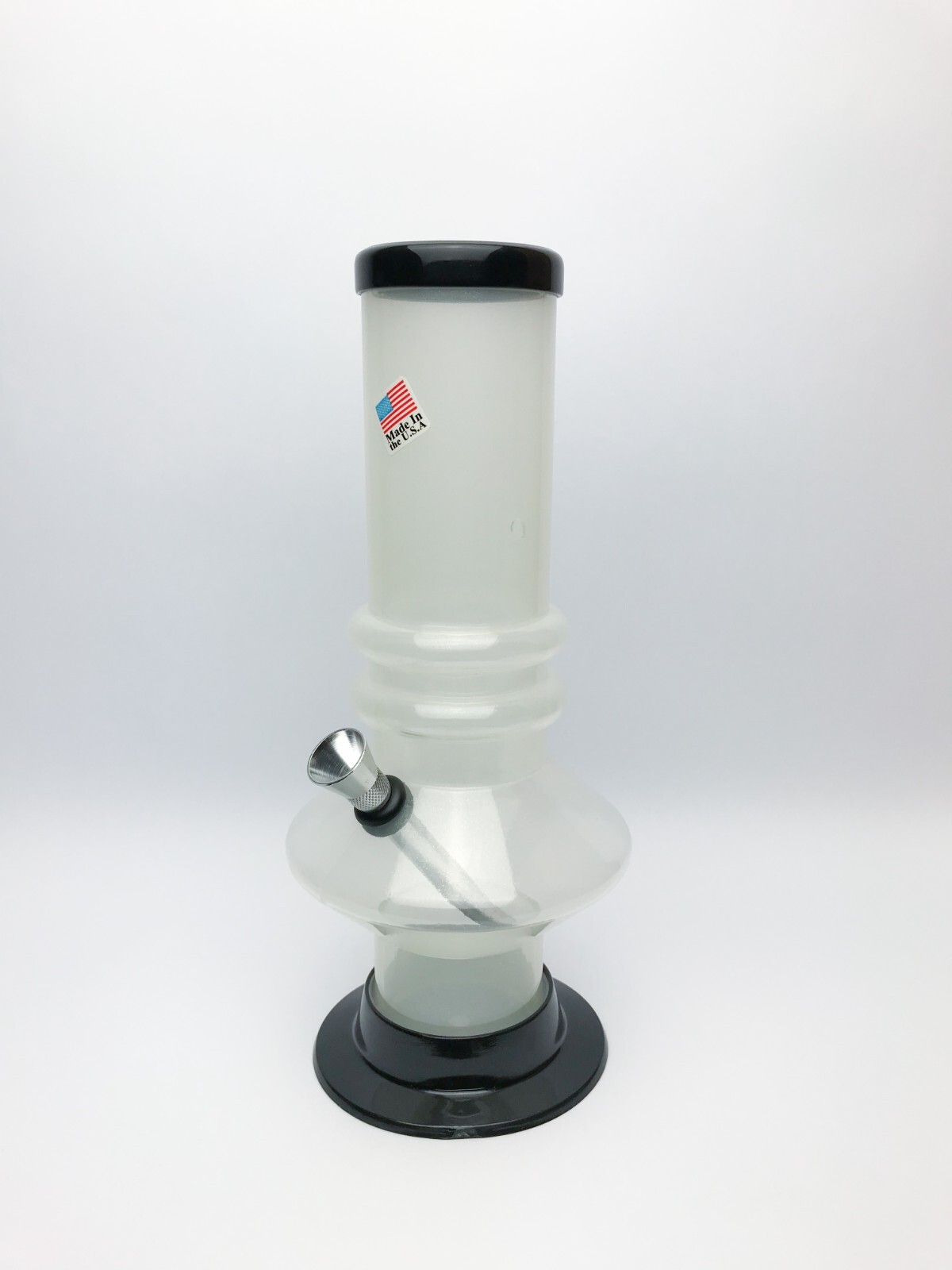 Acrylic 9&Prime; Inch Frosted Oval Bubble UFO & 2 Ring HOOKAH WATER PIPE BONG 2&Prime; Mouth