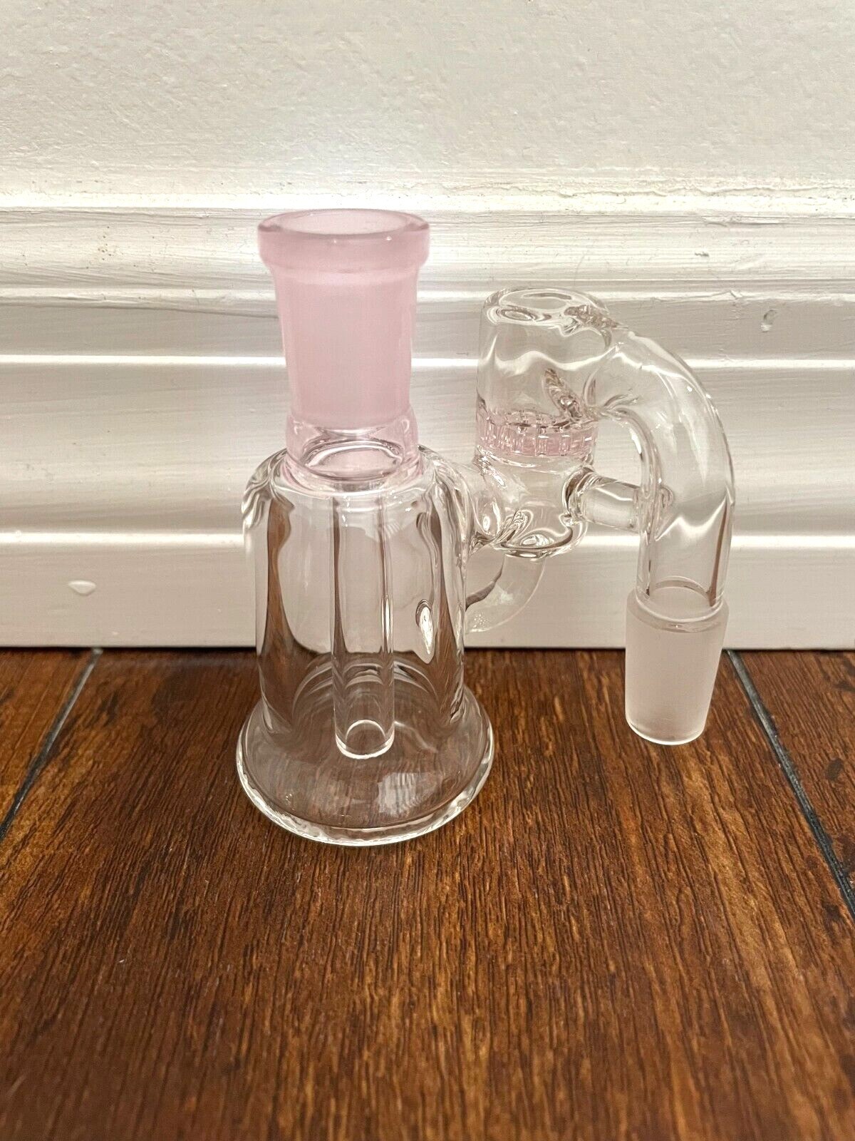 14mm Glass Water Pipe Ash Catcher Honeycomb Perc Pink 90degree